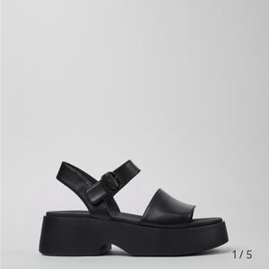 Camper Tasha Black Platform Sandals 37